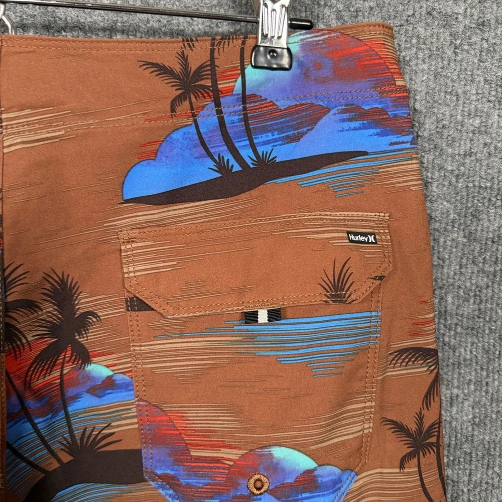 New Hurley Phantom Mens Size 30 Topical Surf Swim Board Shorts Orange Blue Beach